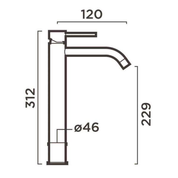 Tissino Parina High Spout Mono Basin Mixer Tap - Image 2