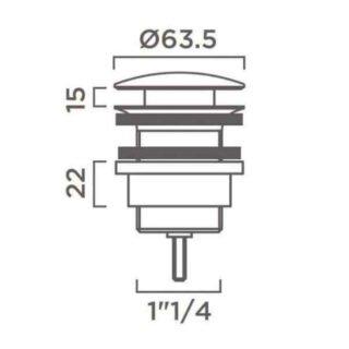 Tissino Parina Push Button Basin Waste - Image 2