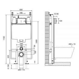 Tissino Rocco2 Universal Cistern Frame - 1140mm High - Image 2