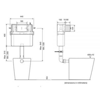 Tissino Rocco2 Top Or Front Flush Concealed Cistern - Image 2
