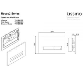 Tissino Rocco2 Quadrato Dual Flush Plate - Image 2