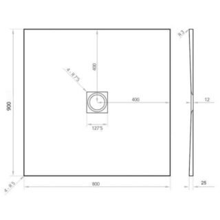 Tissino Giorgio2 Rectangular Shower Tray - Grey Slate - Size Option - Image 15