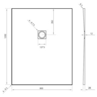 Tissino Giorgio2 Rectangular Shower Tray - Grey Slate - Size Option - Image 17