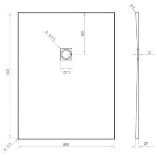 Tissino Giorgio2 Rectangular Shower Tray - Grey Slate - Size Option - Image 18