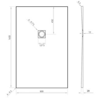 Tissino Giorgio2 Rectangular Shower Tray - Grey Slate - Size Option - Image 20