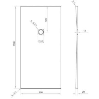 Tissino Giorgio2 Rectangular Shower Tray - Grey Slate - Size Option - Image 22