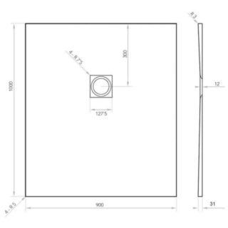 Tissino Giorgio2 Rectangular Shower Tray - Grey Slate - Size Option - Image 26