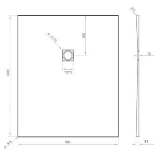 Tissino Giorgio2 Rectangular Shower Tray - Grey Slate - Size Option - Image 28