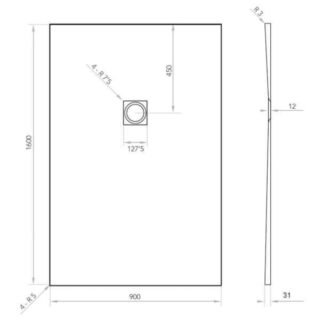 Tissino Giorgio2 Rectangular Shower Tray - Grey Slate - Size Option - Image 30