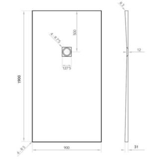 Tissino Giorgio2 Rectangular Shower Tray - Grey Slate - Size Option - Image 33