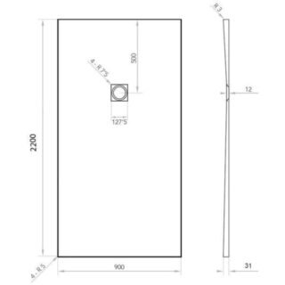 Tissino Giorgio2 Rectangular Shower Tray - Grey Slate - Size Option - Image 35