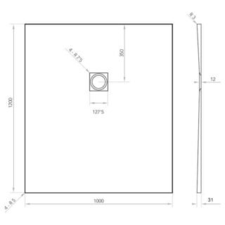 Tissino Giorgio2 Rectangular Shower Tray - Grey Slate - Size Option - Image 36