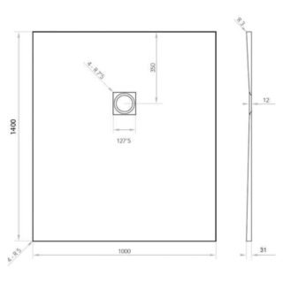 Tissino Giorgio2 Rectangular Shower Tray - Grey Slate - Size Option - Image 37