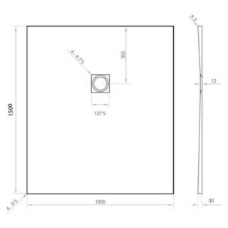 Tissino Giorgio2 Rectangular Shower Tray - Grey Slate - Size Option - Image 38