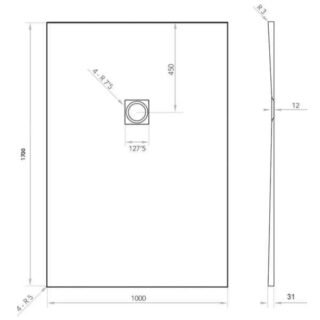 Tissino Giorgio2 Rectangular Shower Tray - Grey Slate - Size Option - Image 40