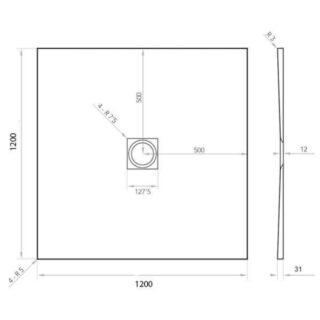 Tissino Giorgio2 Square Shower Tray - Soft Taupe - Image 5