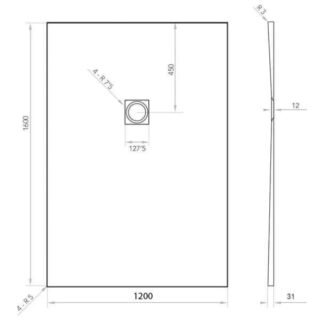Tissino Giorgio2 Rectangular Shower Tray - Grey Slate - Size Option - Image 44