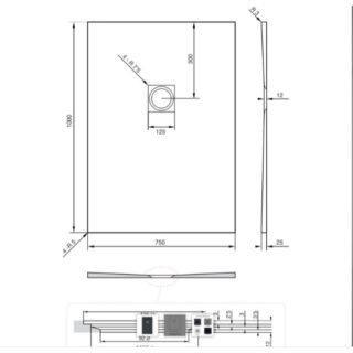 Tissino Giorgio2 Rectangular Shower Tray - Black Slate - Size Option - Image 43