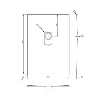 Tissino Giorgio2 Rectangular Shower Tray - Grey Slate - Size Option - Image 3