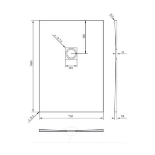Tissino Giorgio2 Rectangular Shower Tray - Grey Slate - Size Option - Image 5