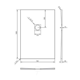 Tissino Giorgio2 Rectangular Shower Tray - Grey Slate - Size Option - Image 6