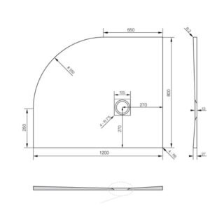Tissino Giorgio2 Offset Quadrant Shower Tray - Black Slate - Size & Orientation Option - Image 4