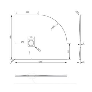 Tissino Giorgio2 Offset Quadrant Shower Tray - Graphite Slate - Size & Orientation Option - Image 5