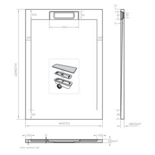 Tissino Giorgio Lux Rectangular Shower Tray - Graphite Slate - Size Option - Image 7