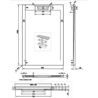 Tissino Giorgio Lux Rectangular Shower Tray - White Slate - Size Option - Image 12