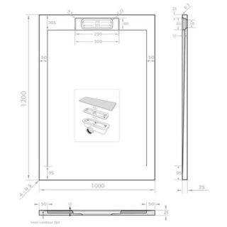 Tissino Giorgio Lux Rectangular Shower Tray - White Slate - Size Option - Image 15