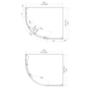Tissino Rivelo Single Door Offset Quadrant Shower Enclosure - Image 2