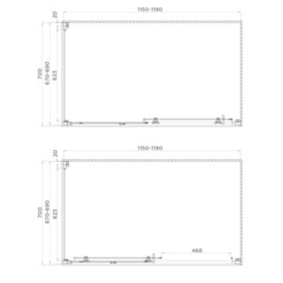 Tissino Rivelo Sliding Door with Side Panel - Image 4
