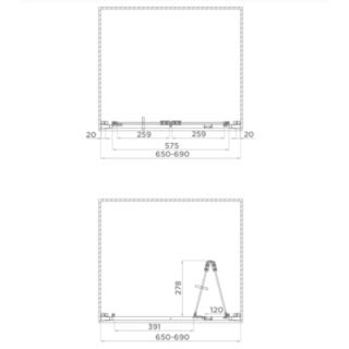 Tissino Rivelo Bifold Door with Side Panel - Chrome - Image 2
