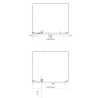 Tissino Rivelo Pivot Door with Side Panel - Chrome - Image 2