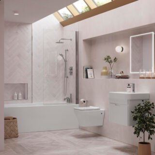 Tissino Messina Single Panel Rectangular Bath Screen - 1500mm High - Image 4