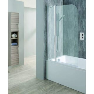 Tissino Messina Double Panel Curved Bath Screen - 800mm/820mm Wide - Chrome - Image 3