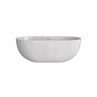 Tissino Matera Double Ended Ledge Freestanding Bath With Pop-Up Waste And Overflow - 1680mm X 780mm - White - Image 2