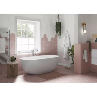 Tissino Matera Double Ended Ledge Freestanding Bath With Pop-Up Waste And Overflow - 1680mm X 780mm - White - Image 4