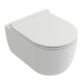 Tissino Velino Rimless Short Projection Wall Hung Toilet With Soft Close Seat And Hinges - White