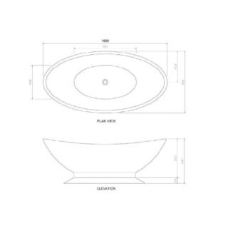 Bc Designs Kurv Freestanding Double Ended Bath - 1890mm x 900mm - Image 4