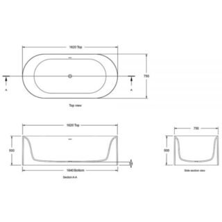 BC Designs Portman Freestanding Double Ended Bath - 1640mm x 750mm - Image 13