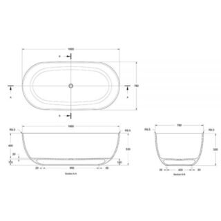 Bc Designs Crea Freestanding Double Ended Bath - 1665mm x 780mm - Image 14
