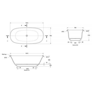 Bc Designs Omnia Freestanding Double Ended Bath - 1615mm x 760mm - Image 12