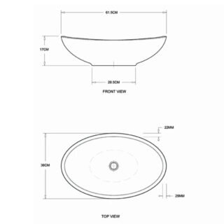 BC Designs Kurv 360mm Sit-On Countertop Basin - Image 5