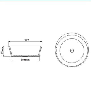 BC Designs Delicata 450mm Sit-On Countertop Basin - Image 3