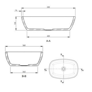 BC Designs Vive 360mm Sit-On Countertop Basin - Image 4