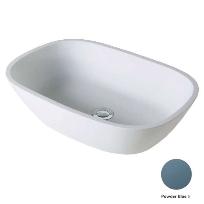 BC Designs Vive 360mm Sit-On Countertop Basin - Powder Blue