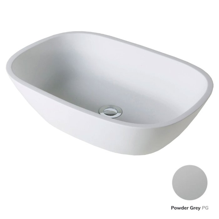 BC Designs Vive 360mm Sit-On Countertop Basin - Powder Grey