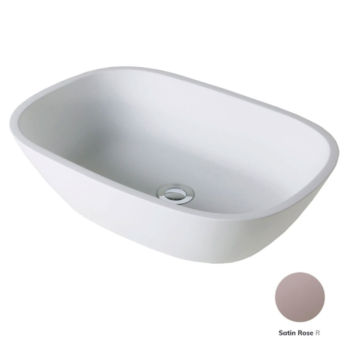 BC Designs Vive 360mm Sit-On Countertop Basin - Satin Rose