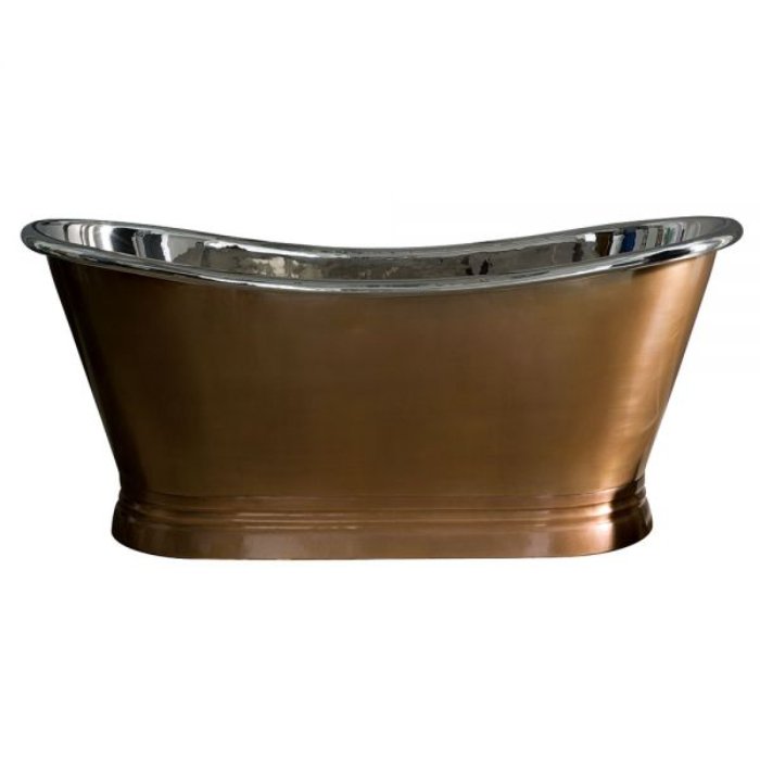 Bc Designs Freestanding Double Ended Boat Bath – 1500mm x 725mm - Antique Copper/Nickel